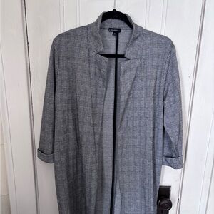 Houndstooth print long cardigan